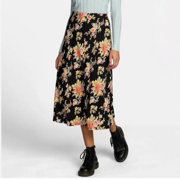 RVCA Floral Midi‎ Skirt Sz XSmall - Picture 4 of 5